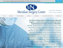 Tablet Screenshot of meridiansurgerycenter.com